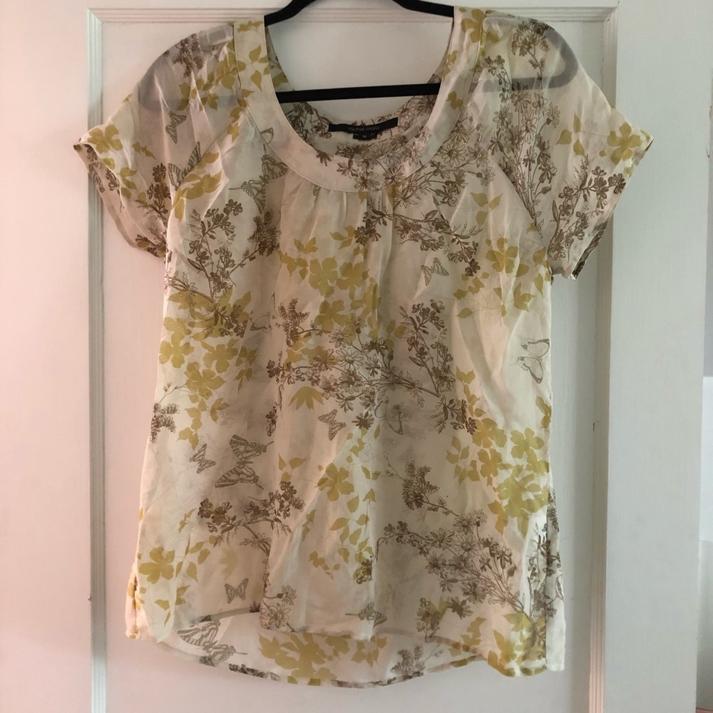 Vintage feel Rachel Mara floral botanical blouse